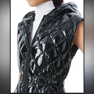 Michael Kors Shiny Black Quilted Vest